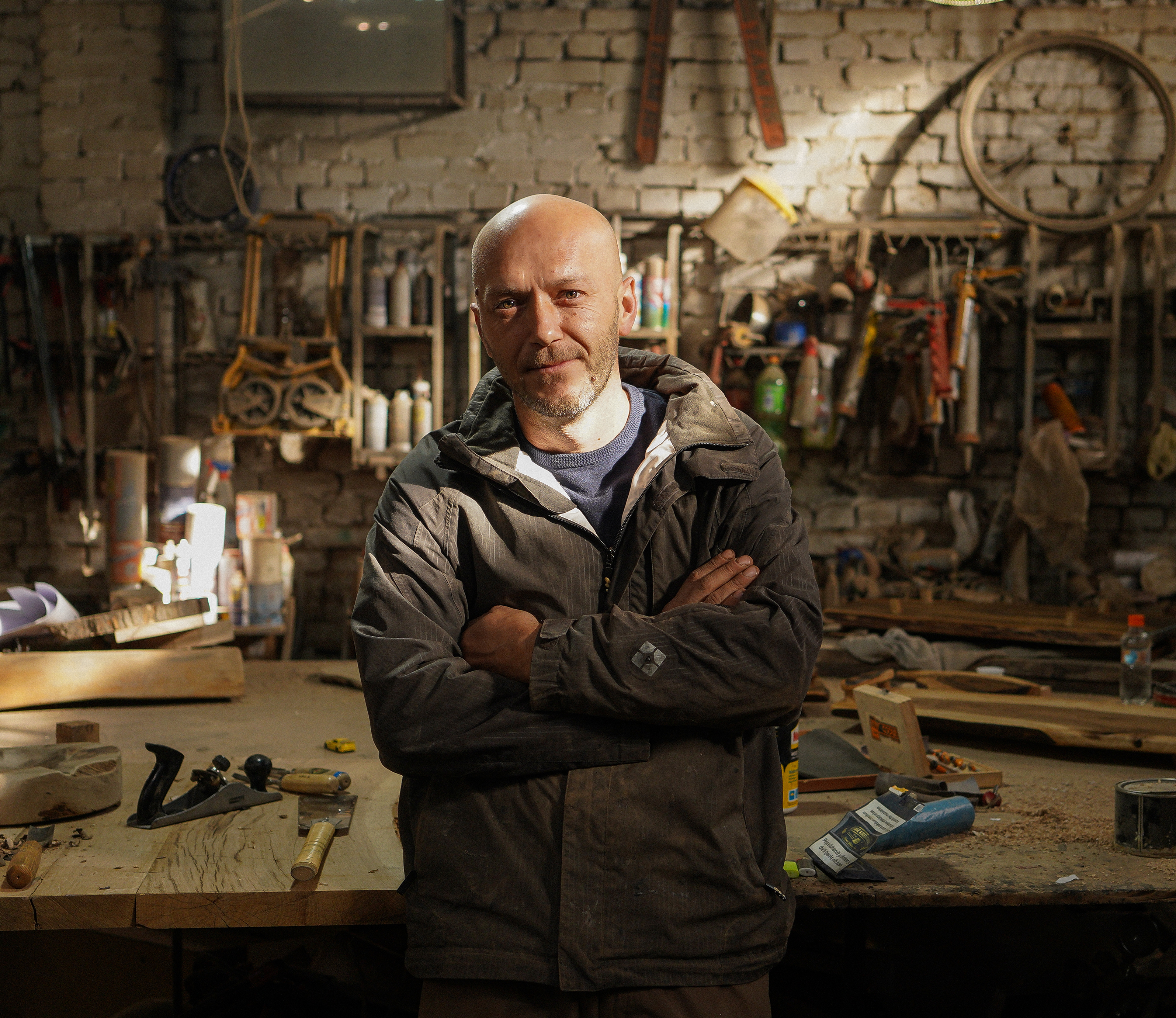 Artan Basha in his workshop
